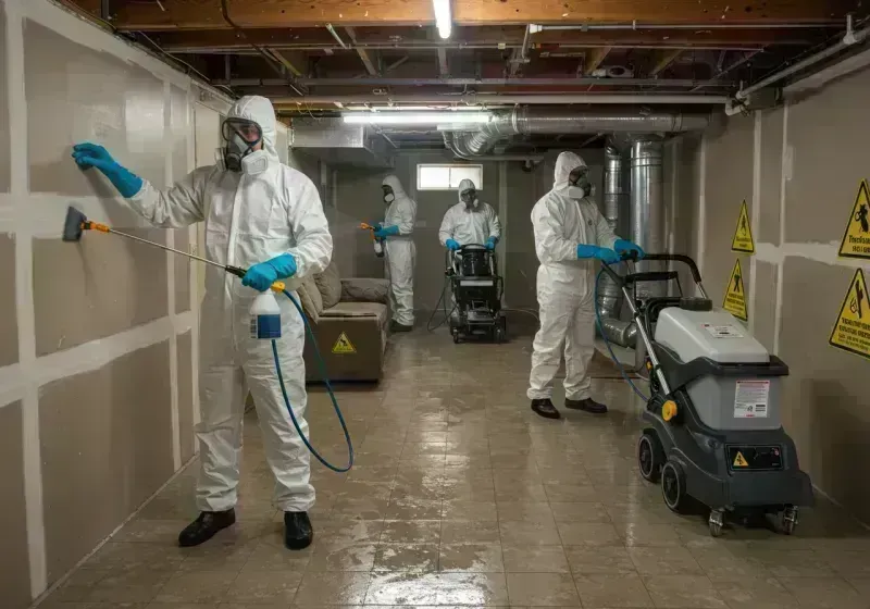 Basement Moisture Removal and Structural Drying process in Connelly Springs, NC